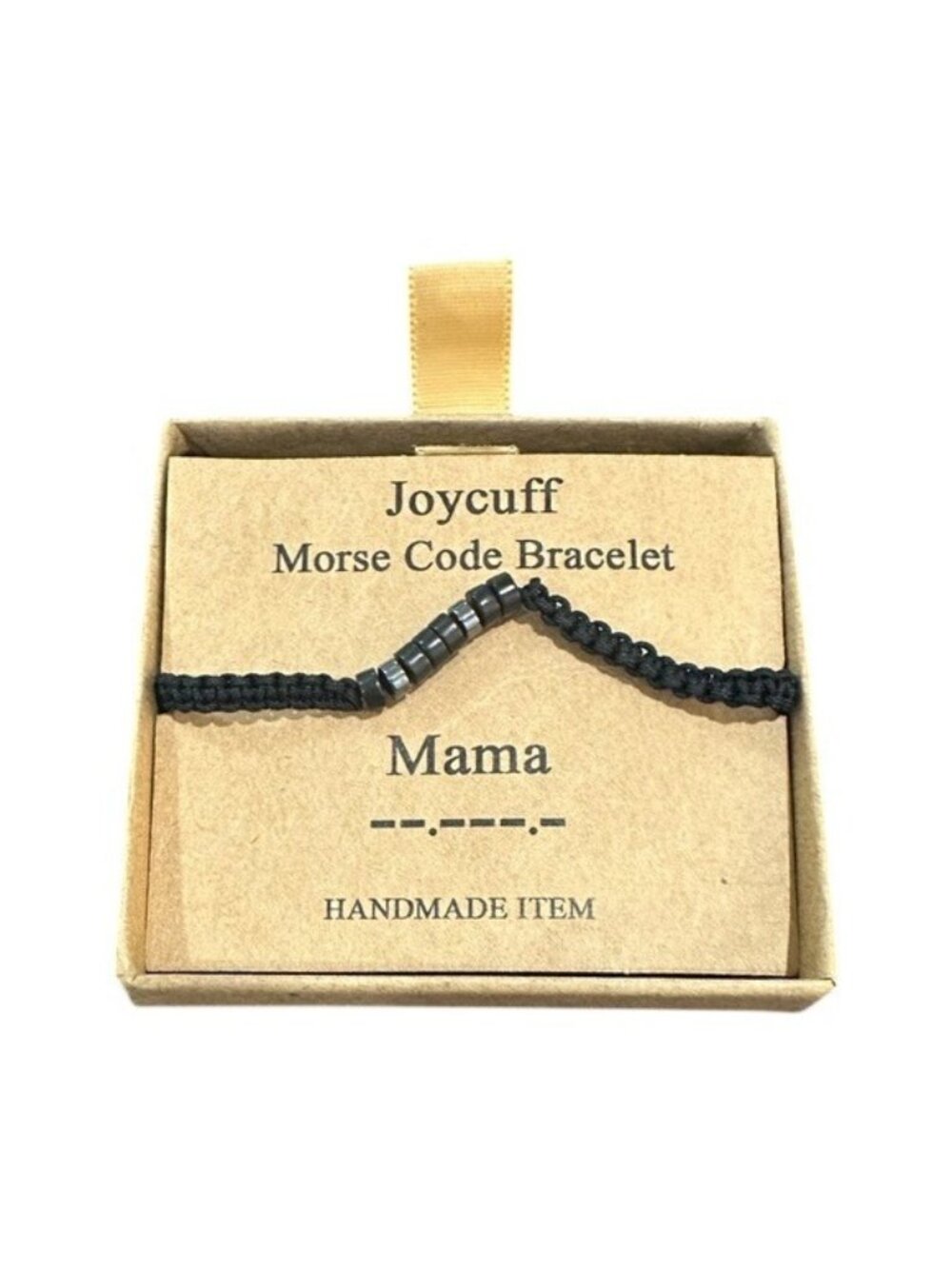 Morse Code Bracelet Mama Black Beaded Slider Adjustable Womens New